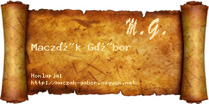 Maczák Gábor névjegykártya